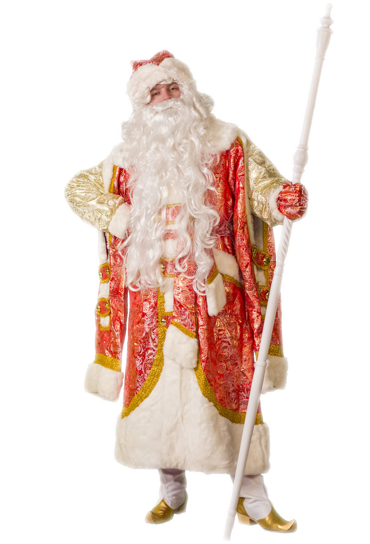 Дед Мороз и Снегурочка. Модель костюма «Боярский Красное Золото»