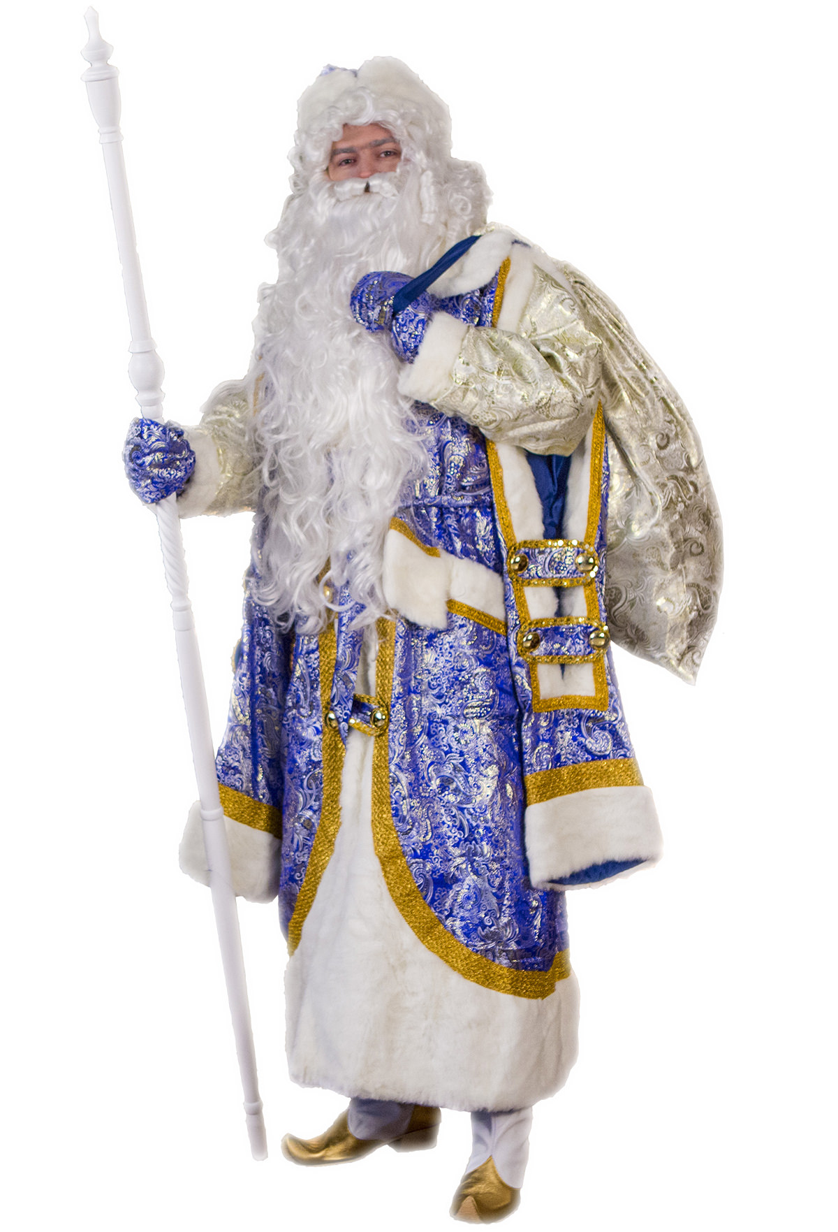 Дед Мороз и Снегурочка. Модель костюма «Боярский Синее Золото»
