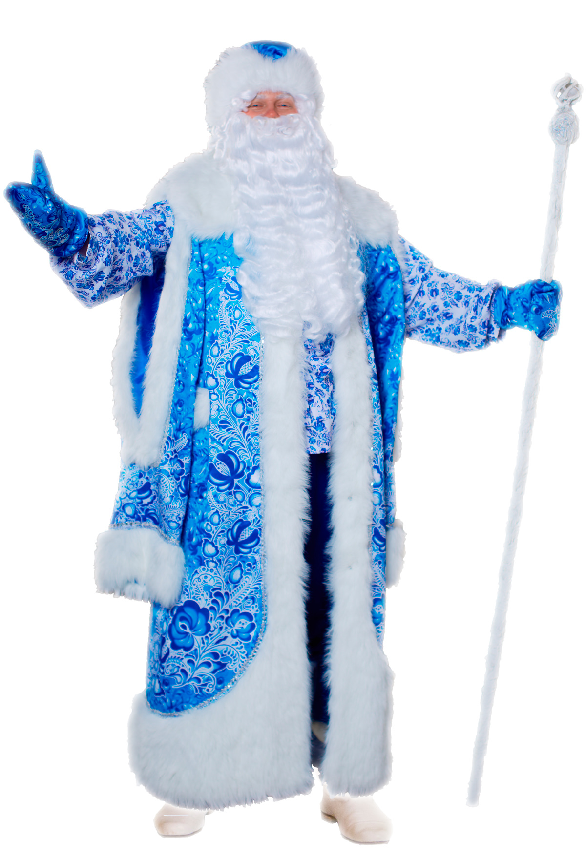 Дед Мороз и Снегурочка. Модель костюма «Гжель»